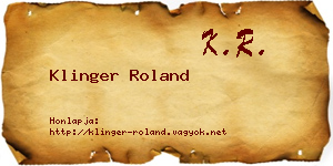 Klinger Roland névjegykártya