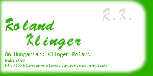 roland klinger business card